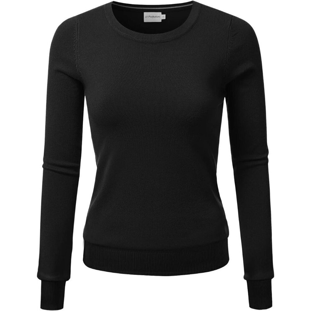 Women's Knit Sweater Crew Neck Long Sleeve Basic Pullover Casual Tops for Plus